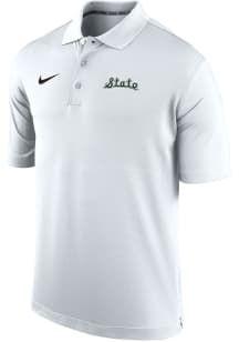 Mens Michigan State Spartans White Nike Varsity Short Sleeve Polo Shirt