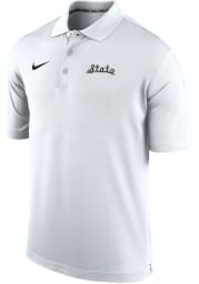 Nike Michigan State Spartans Mens White Varsity Short Sleeve Polo