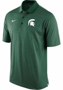 Mens Michigan State Spartans Green Nike Stadium Stripe Short Sleeve Polo Shirt