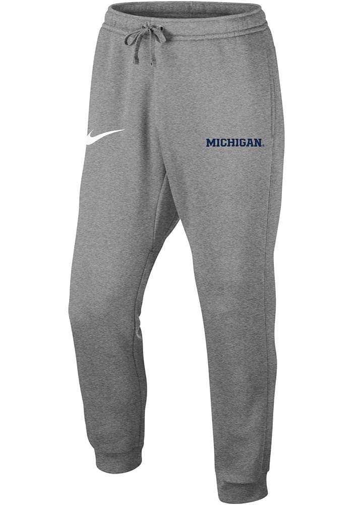 Nike Michigan Wolverines Mens Grey Club Fleece Jogger Sweatpants