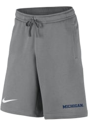 Nike Michigan Wolverines Mens Grey Club Fleece Shorts