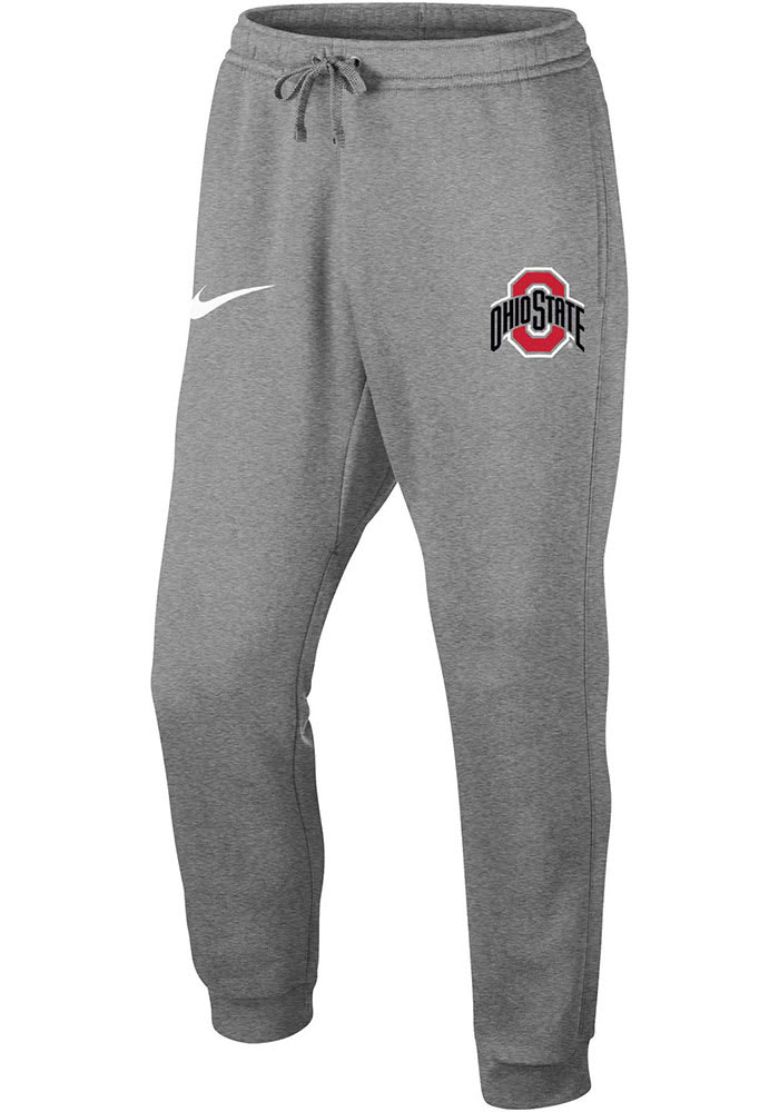 Nike Ohio State Buckeyes Mens Grey Club Fleece Jogger Sweatpants