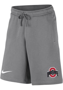 Mens Ohio State Buckeyes Grey Nike Club Fleece Shorts