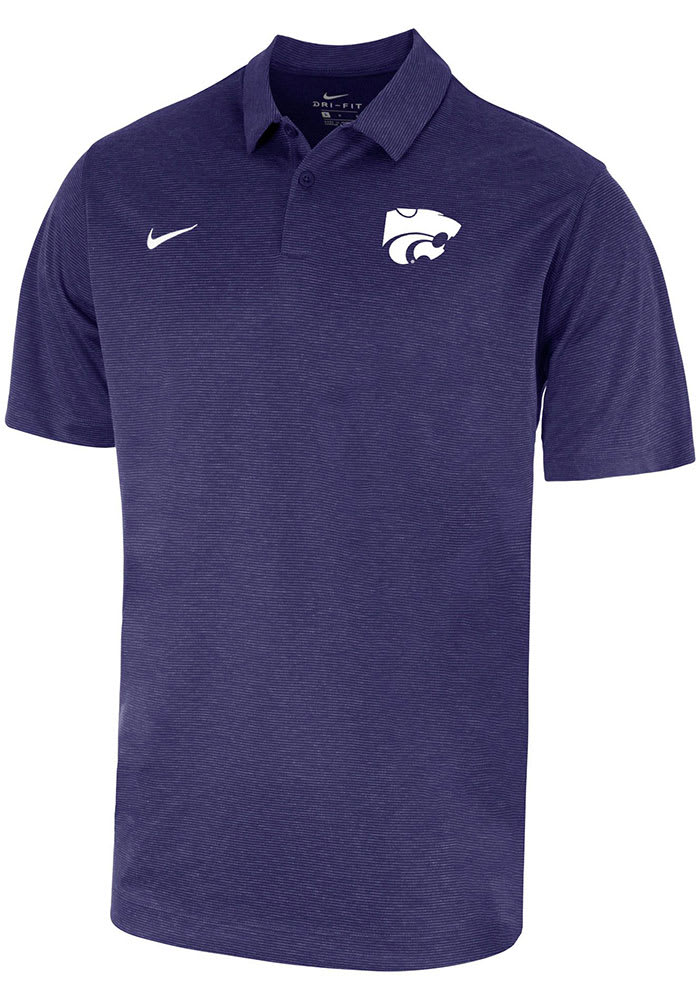 Nike Mens PURPLE K-State Wildcats Heather Short Sleeve Polo Shirt