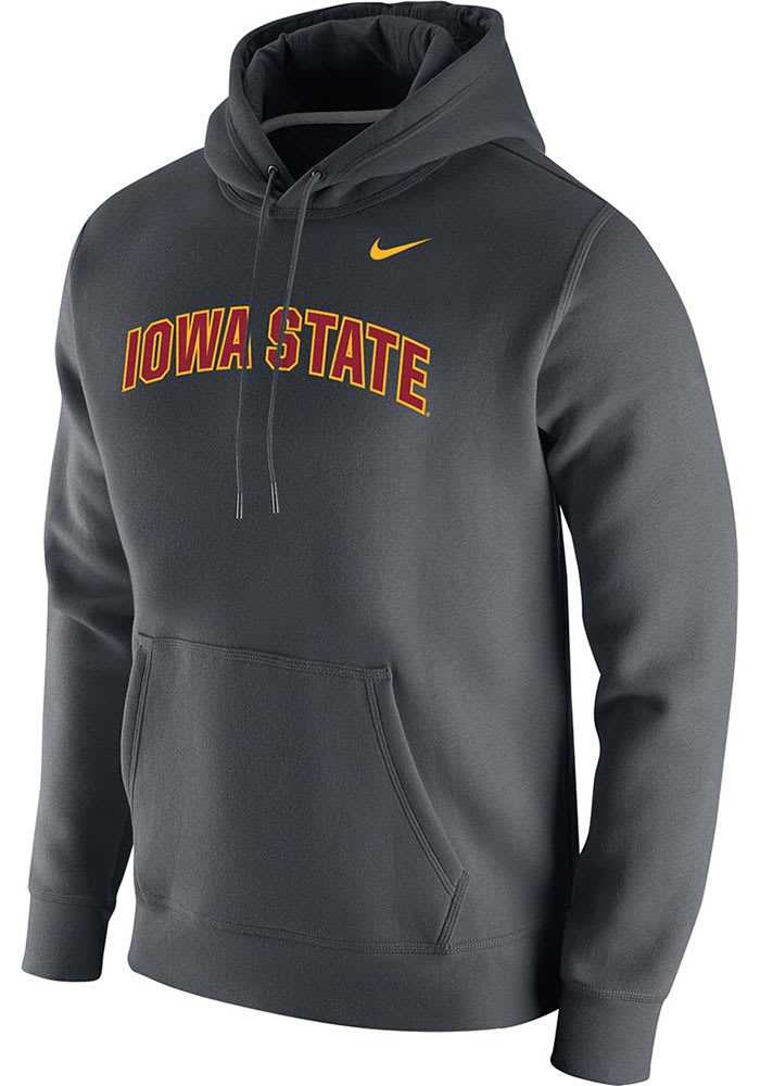 Nike Iowa State Cyclones Club Fleece Arch Name Hoodie - Grey