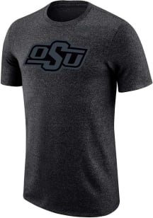 Nike Oklahoma State Cowboys Black Marled Tonal Logo Short Sleeve T Shirt