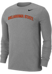 Nike Oklahoma State Cowboys Grey Dri-FIT Arch Name Long Sleeve T Shirt