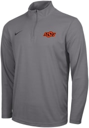 Nike Oklahoma State Cowboys Mens Grey Intensity Logo Long Sleeve 1/4 Zip Pullover