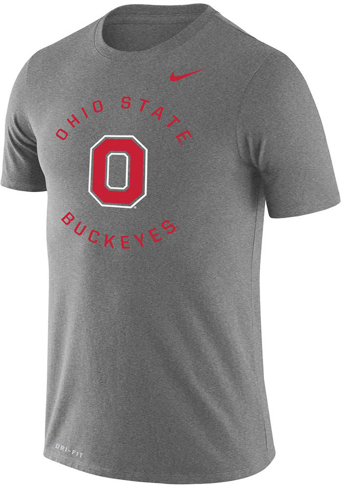 Nike Ohio State Buckeyes Legend Circle Graphic Short Sleeve T Shirt - Grey