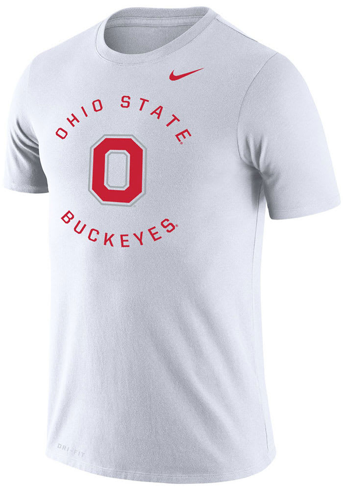 Nike Ohio State Buckeyes White Legend Circle Graphic Short Sleeve T Shirt