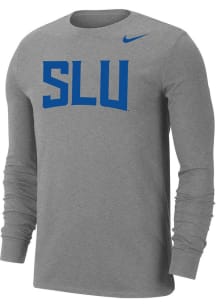 Nike Saint Louis Billikens Grey DriFIT Wordmark Long Sleeve T Shirt
