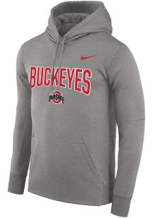 Nike Ohio State Buckeyes Mens Grey Flat Top Therma Essential Hood