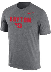 Nike Dayton Flyers Grey Dri-FIT Flat Mascot Short Sleeve T Shirt