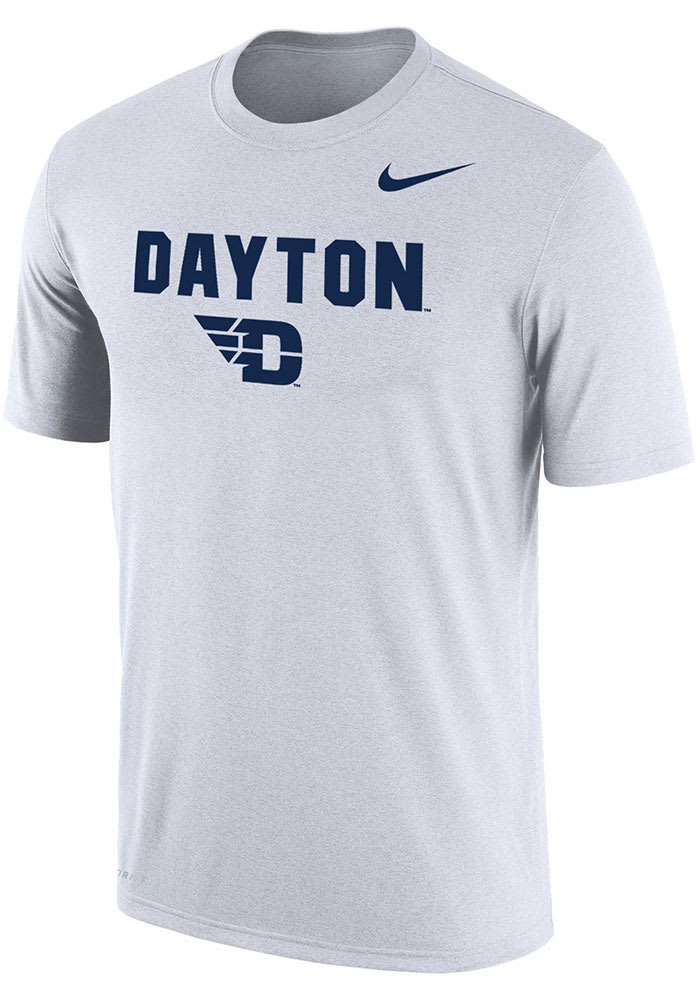 Nike Dayton Flyers White Dri-FIT Flat Mascot Short Sleeve T Shirt