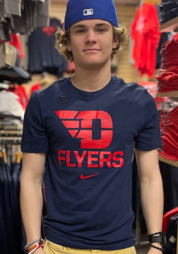 Nike Dayton Flyers Navy Blue Dri-FIT Name Drop Short Sleeve T Shirt