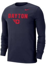 Nike Dayton Flyers Navy Blue Dri-FIT Flat Mascot Long Sleeve T Shirt