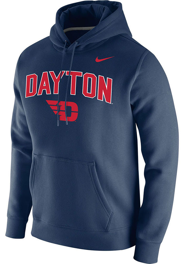 Nike Dayton Flyers Mens Navy Blue Club Fleece Long Sleeve Hoodie