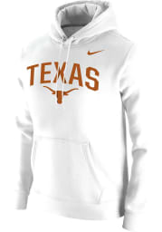 Nike Texas Longhorns Mens White Arch Mascot Club Fleece Long Sleeve Hoodie
