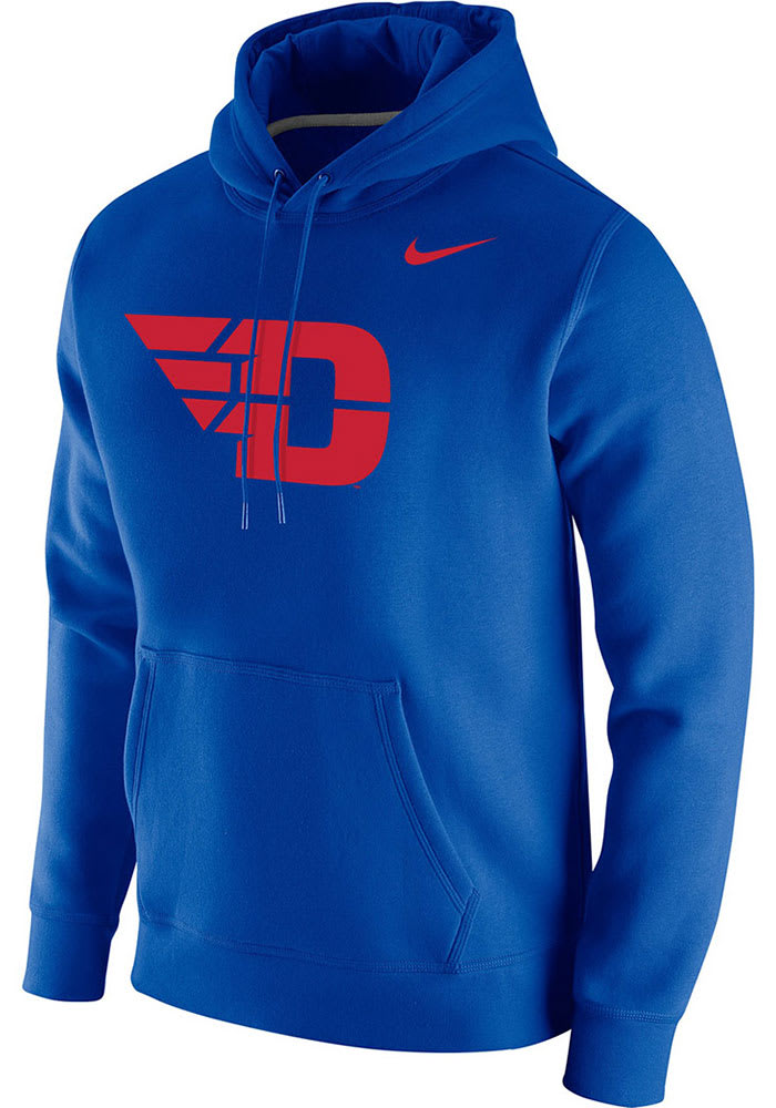 Nike Dayton Flyers Mens Blue Club Fleece Long Sleeve Hoodie