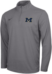 Nike Michigan Wolverines Mens Grey Intensity Long Sleeve 1/4 Zip Pullover