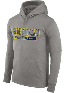 Nike Michigan Wolverines Mens Grey Therma Essential Hood