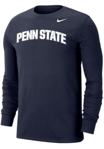 Nike Penn State Nittany Lions Navy Blue Dri-FIT Arch Name Long Sleeve T Shirt
