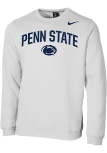 Mens Penn State Nittany Lions White Nike Club Fleece Crew Sweatshirt