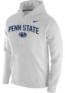 Mens Penn State Nittany Lions White Nike Club Fleece Hooded Sweatshirt