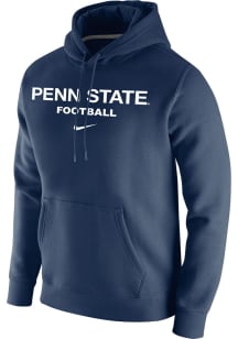 Mens Penn State Nittany Lions Navy Blue Nike Club Fleece Hooded Sweatshirt