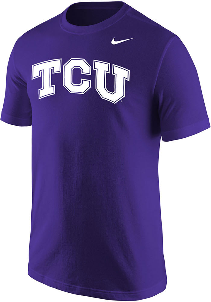 Nike TCU Horned Frogs Purple Core Wordmark Short Sleeve T Shirt