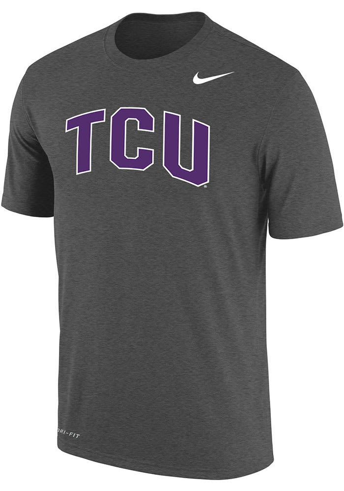 Nike TCU Horned Frogs Charcoal Dri-FIT Arch Name Short Sleeve T Shirt