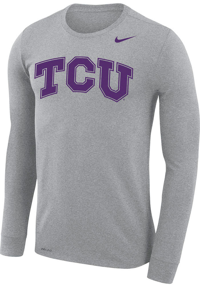 Nike TCU Horned Frogs Grey Legend Wordmark Long Sleeve T-Shirt
