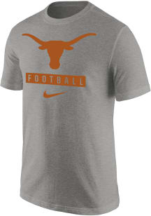 Nike Texas Longhorns Grey Core Football Short Sleeve T Shirt