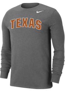 Nike Texas Longhorns Grey Dri-FIT Arch Name Long Sleeve T Shirt