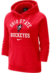 Womens Ohio State Buckeyes Red Nike Varsity Fleece Hooded Sweatshirt
