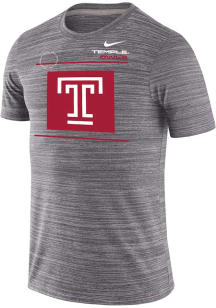 Nike Temple Owls Grey Sideline Velocity Legend Short Sleeve T Shirt