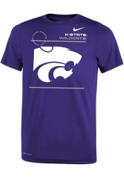 Nike K-State Wildcats Youth Purple Velocity Sideline Long Sleeve T-Shirt