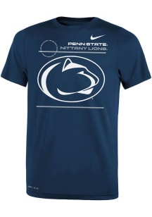 Nike Penn State Nittany Lions Youth Navy Blue Velocity Sideline Short Sleeve T-Shirt