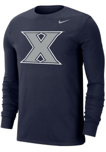 Nike Xavier Musketeers Navy Blue Dri-FIT Big Logo Long Sleeve T Shirt