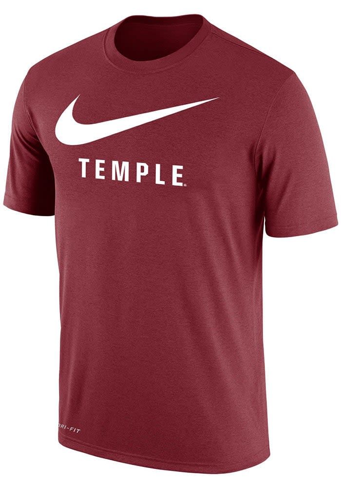 Nike Temple Owls CRIMSON Dri-FIT Swoosh Short Sleeve T Shirt