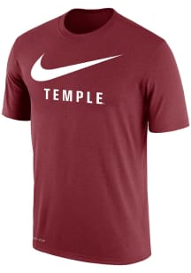 Nike Temple Owls Crimson Dri-FIT Swoosh Short Sleeve T Shirt