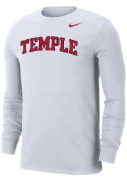 Nike Temple Owls White Dri-FIT Arch Name Long Sleeve T Shirt