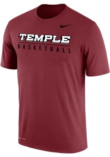 Nike Temple Owls Crimson Dri-FIT Basketball Short Sleeve T Shirt