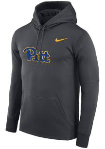 Nike Pitt Panthers Mens Grey Wordmark Therma Essential Hood