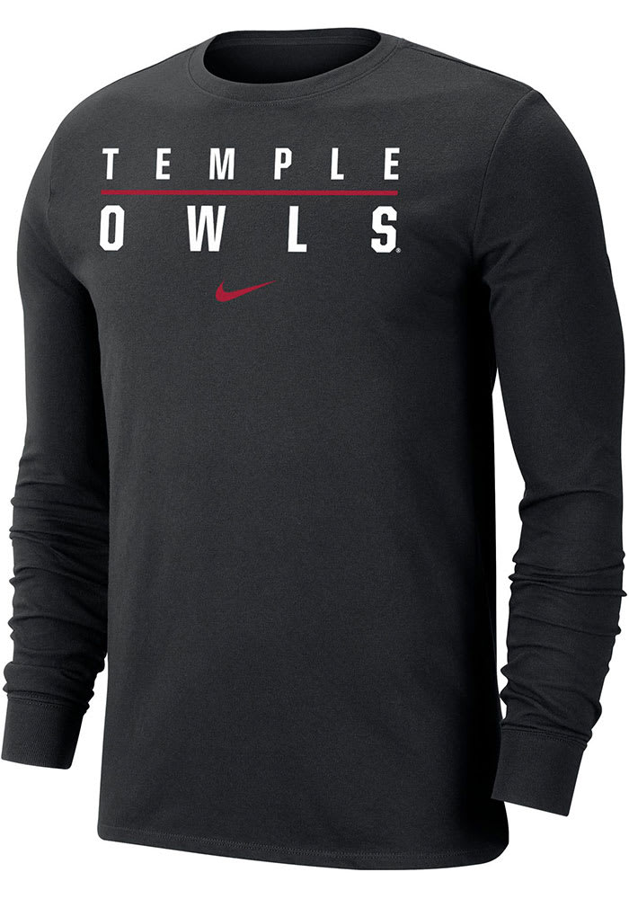 Nike Temple Owls Black Dri-FIT Long Sleeve T Shirt