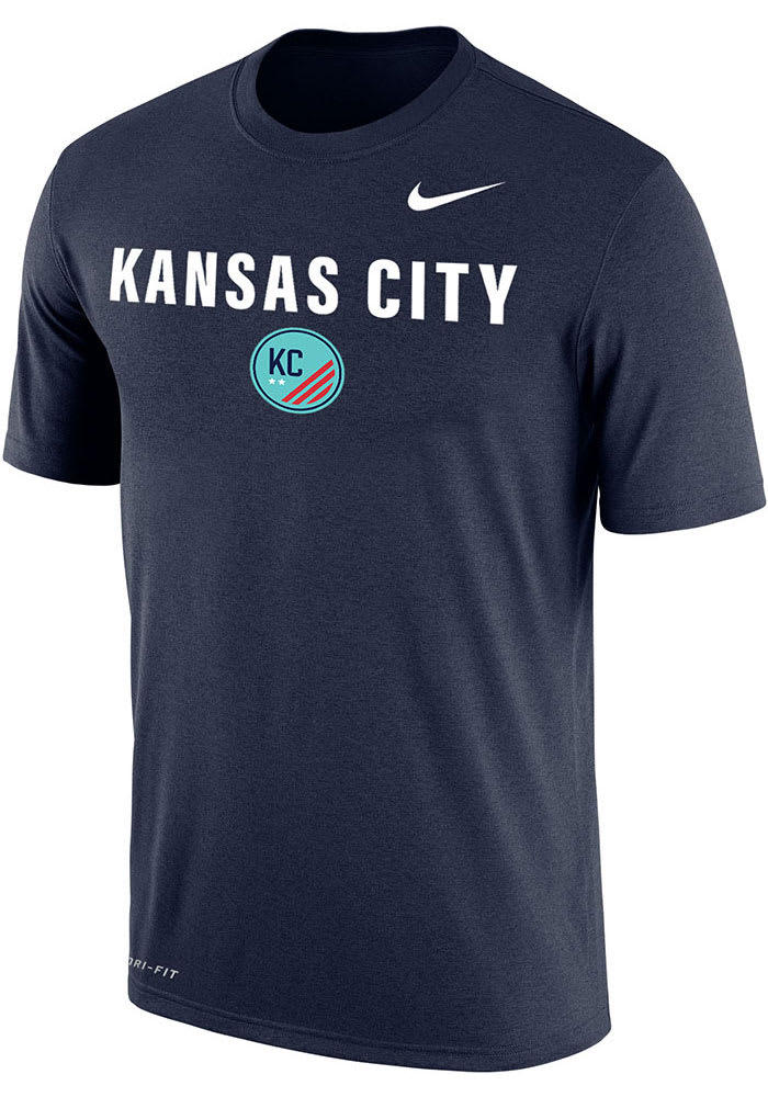 Nike KC Current Navy Blue Team Logo Short Sleeve T Shirt