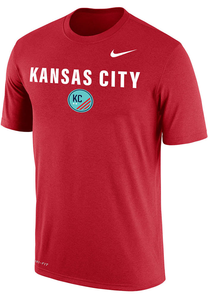 Nike KC Current Red Team Logo Short Sleeve T Shirt