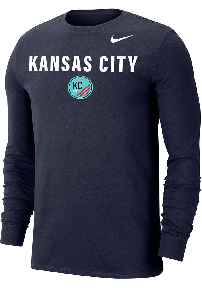 Nike KC Current Navy Blue Team Logo Long Sleeve T Shirt