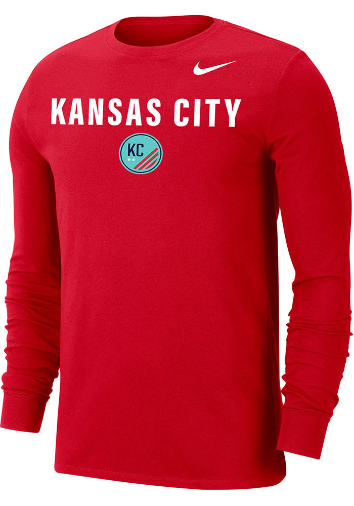 Nike KC Current Red Team Logo Long Sleeve T Shirt