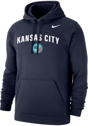 Nike KC Current Mens Navy Blue Team Logo Long Sleeve Hoodie